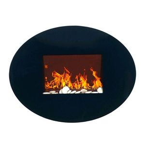 Curved wall mounted fireplace